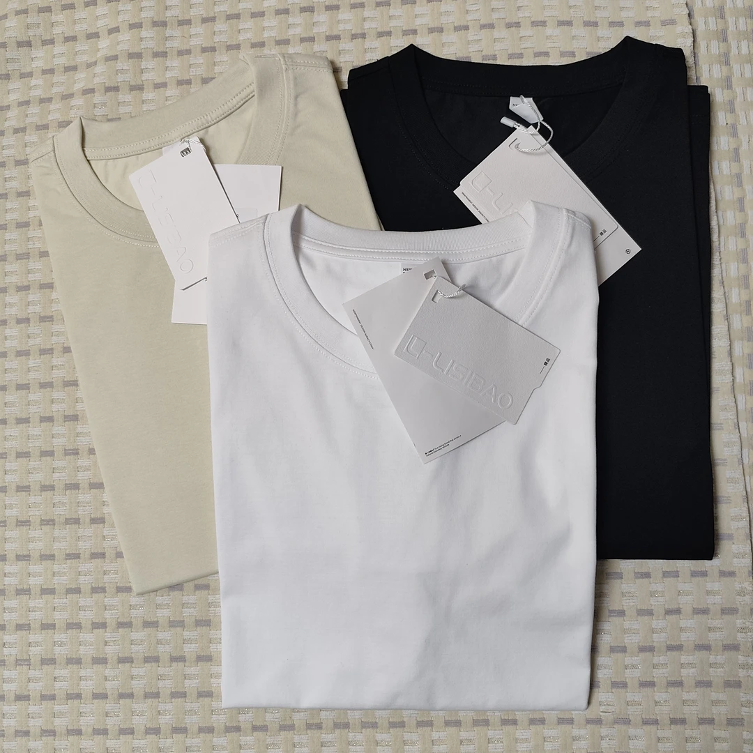 纯色圆领短袖宽松T恤内搭极简风