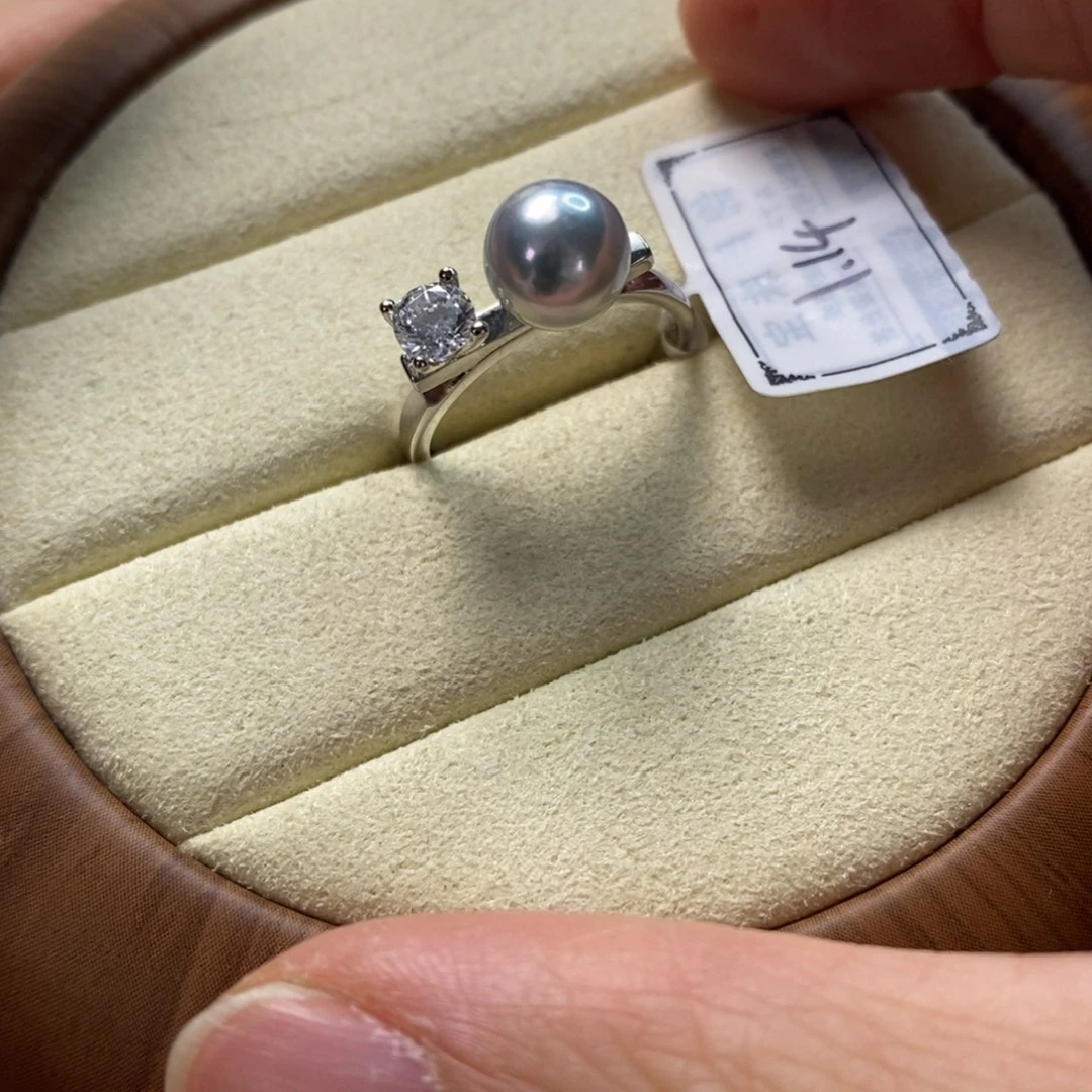 海水珍珠戒指银S925镶嵌