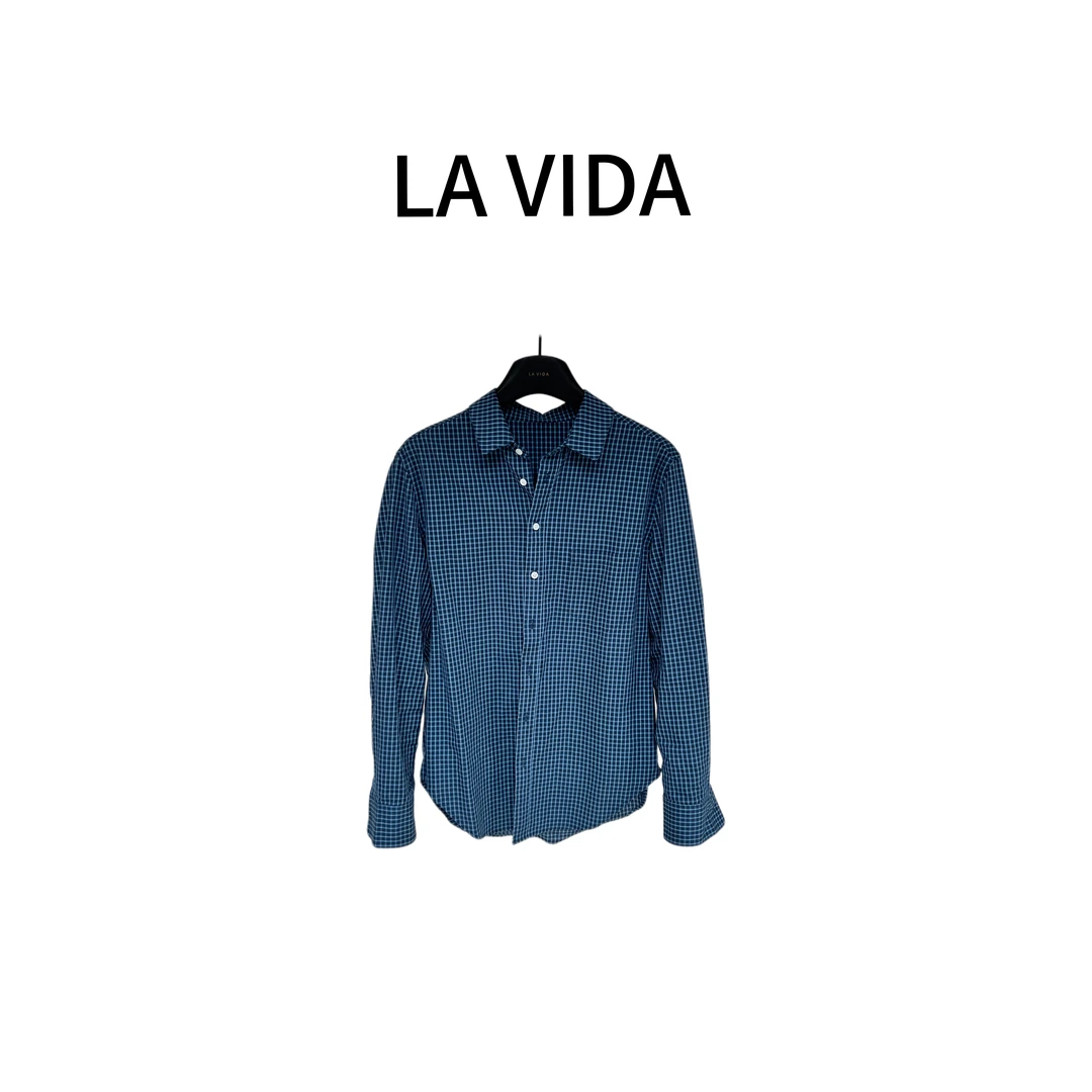 -LA VIDA-【叠搭神器】蓝格子衬衣