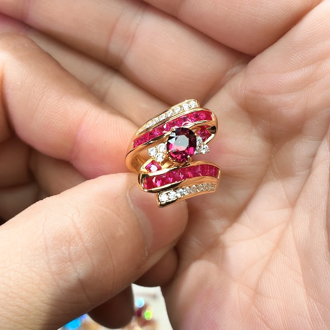 戒指碧玺银S925镶嵌