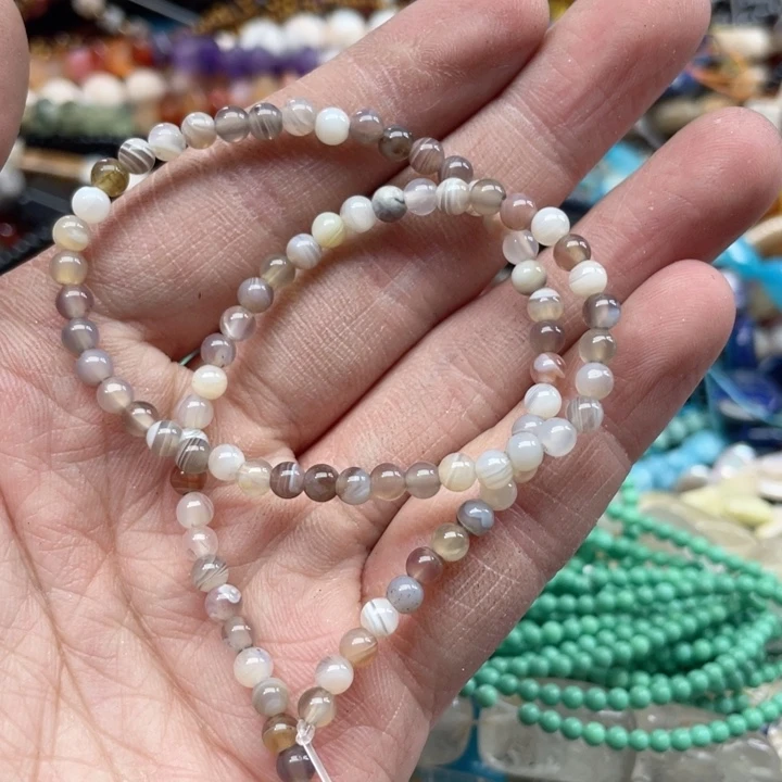 玛瑙/玉髓合金珠宝半成品一条4mm波斯湾玛瑙