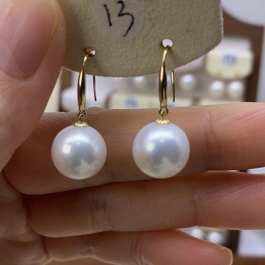 耳饰淡水珍珠18K金镶嵌