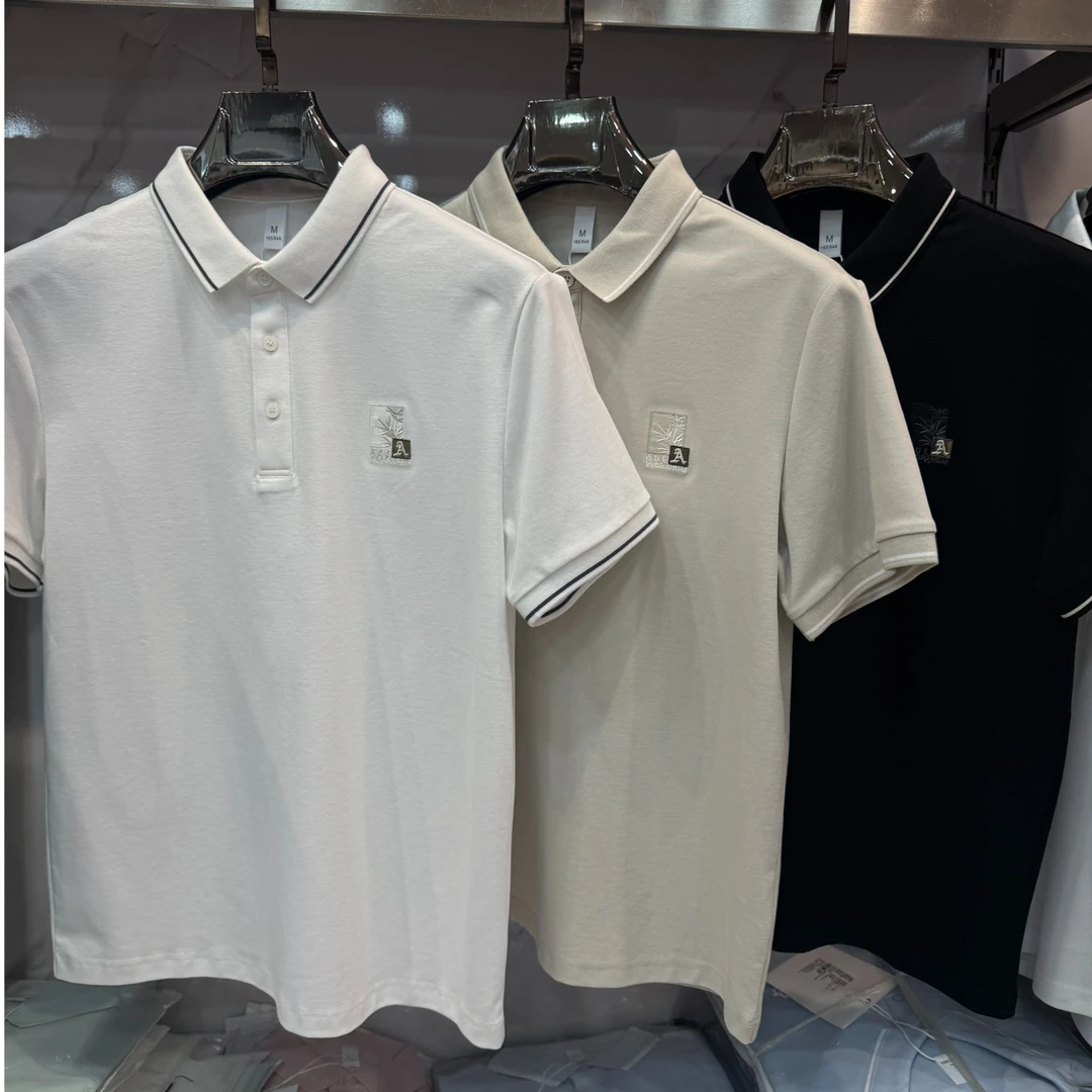 2025年新款高品质刺绣短袖POLO衫男士夏季休闲上衣2908