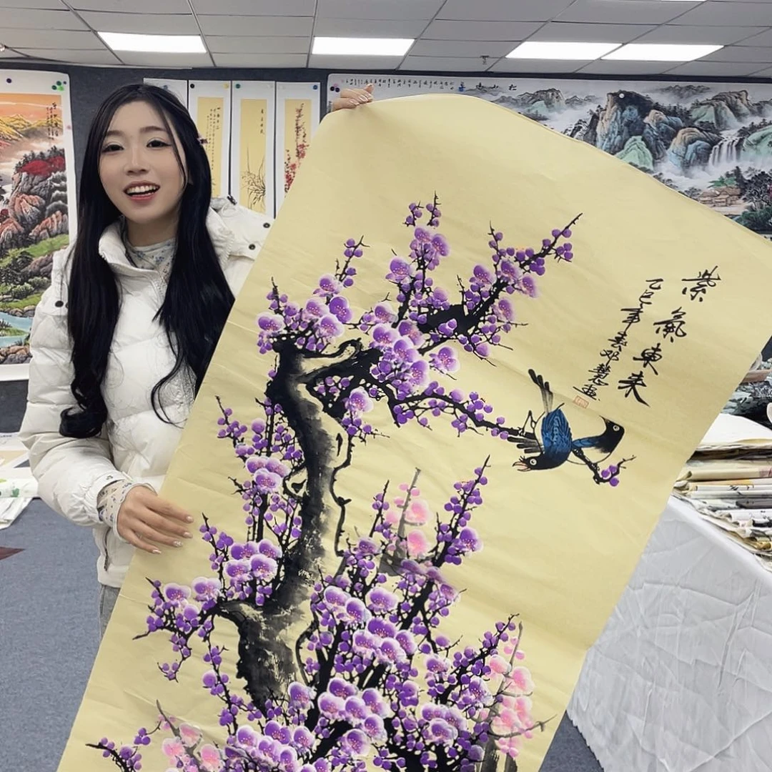 国画国画作品小姐姐放漏中