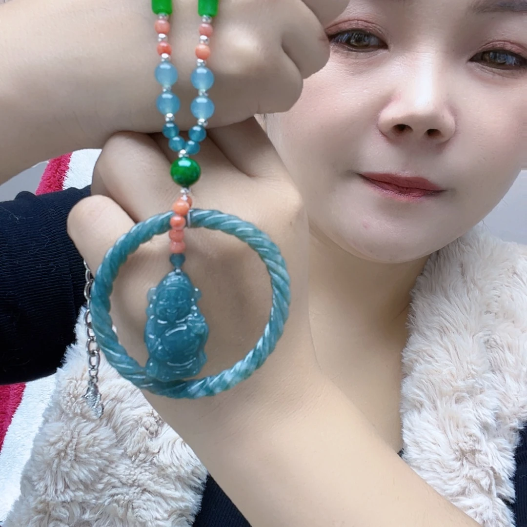 翡翠未镶嵌颈饰项链