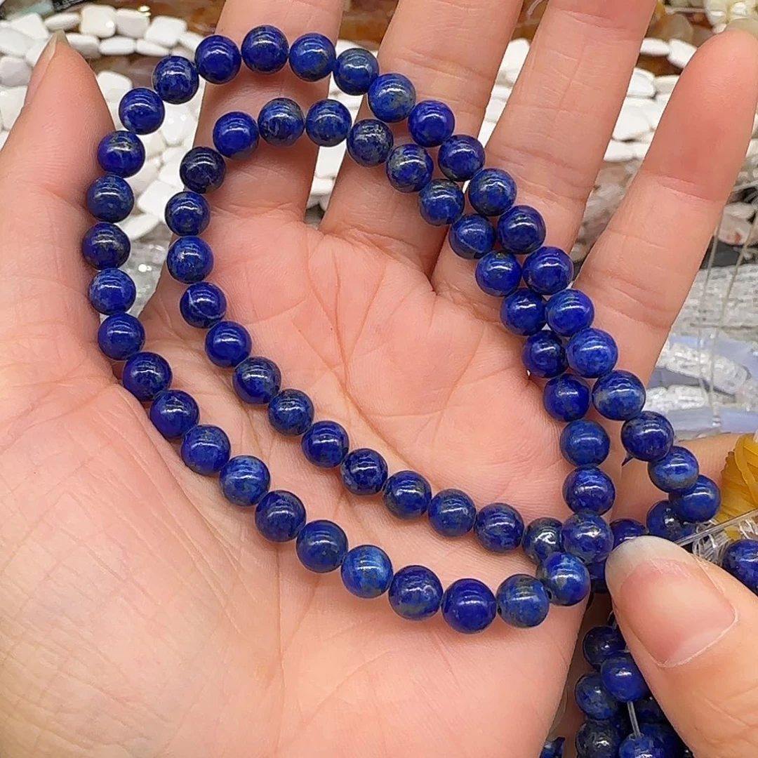 玛瑙/玉髓合金珠宝半成品青金6mm一条