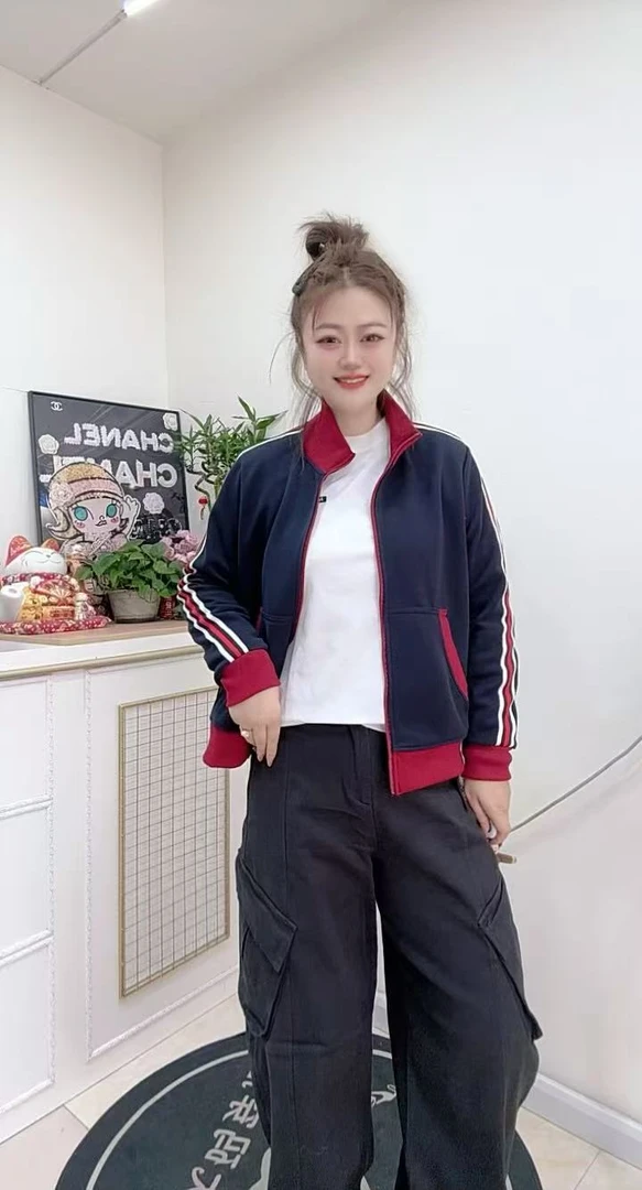 28803欧货立领棒球开衫
