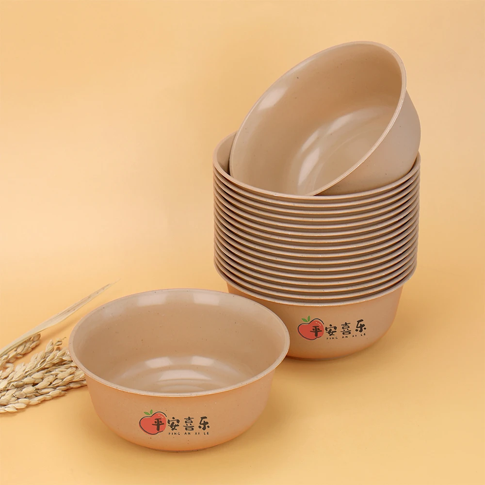 稻壳餐具食品级可降解餐具耐高温家用汤碗酒席一次性碗筷餐具