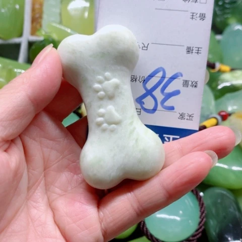 未镶嵌蛇纹石玉手把件