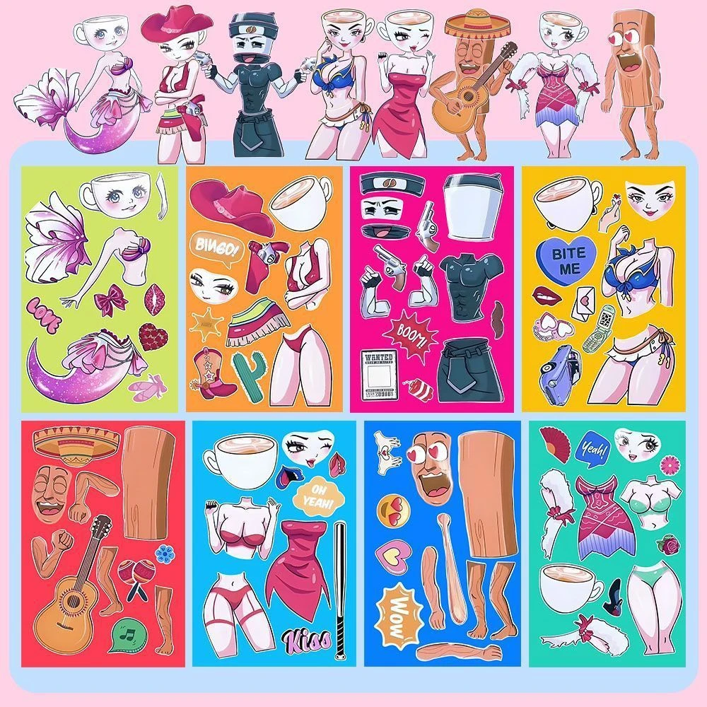 【喵喵】山海经沙滩舞会版换装贴纸卡布奇诺小姐趣味驾车个人用品