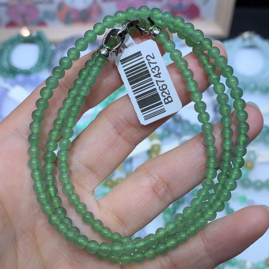 翡翠未镶嵌手链天然