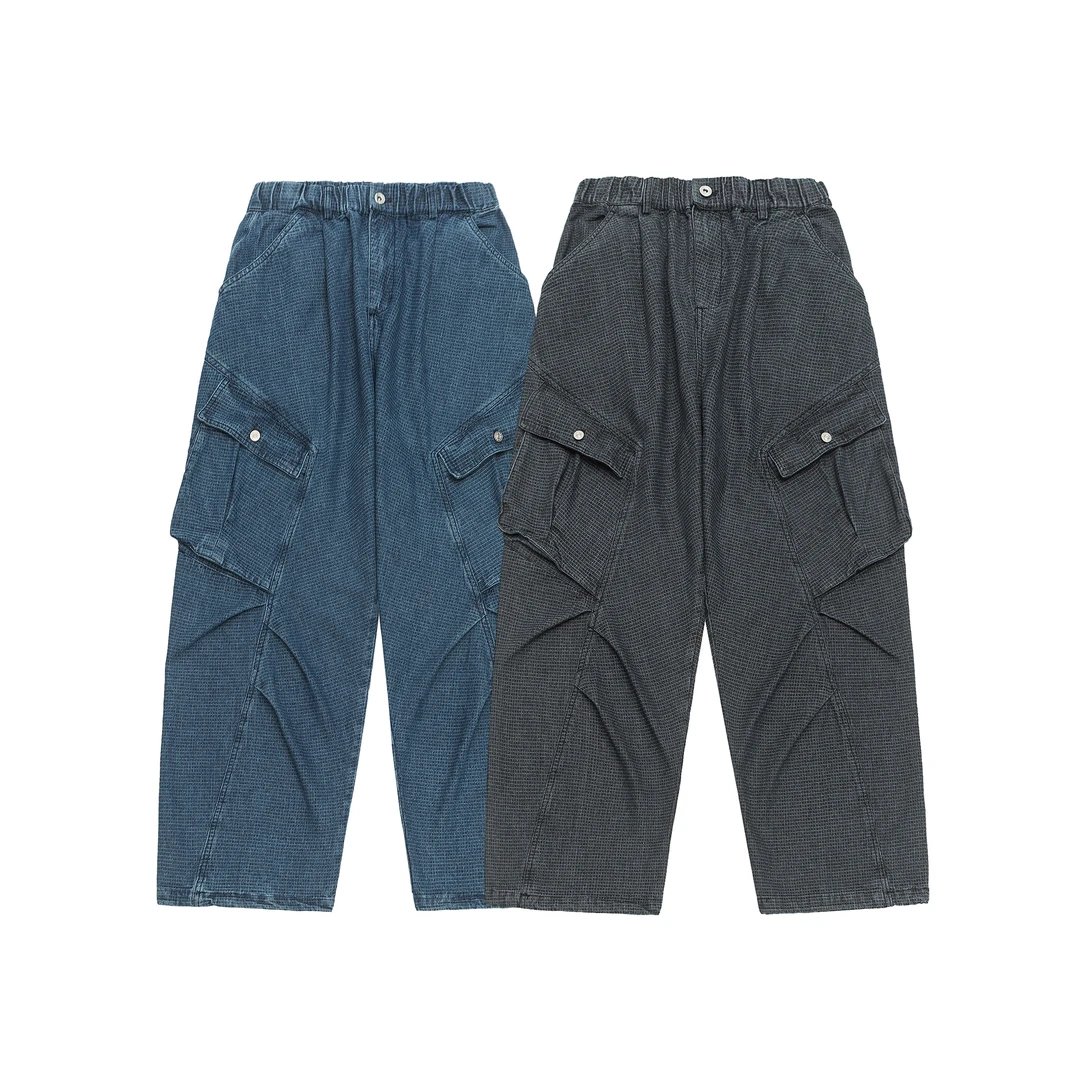 新款潮流工装裤男女同款阔腿牛仔裤男士宽松休闲长裤百搭