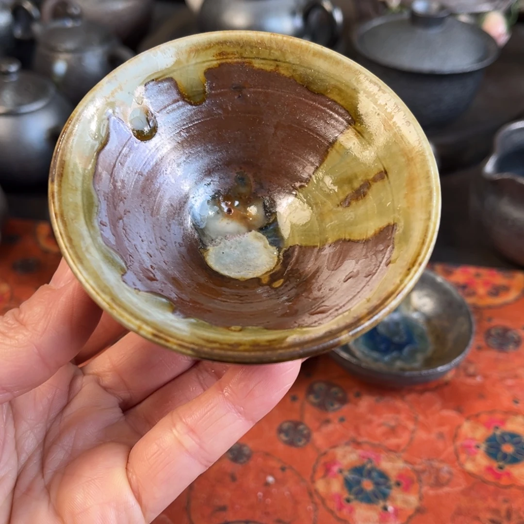 柴烧茶器主人杯杯柴烧