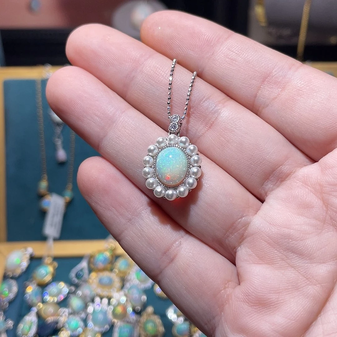 银S925镶嵌欧泊吊坠）如*令