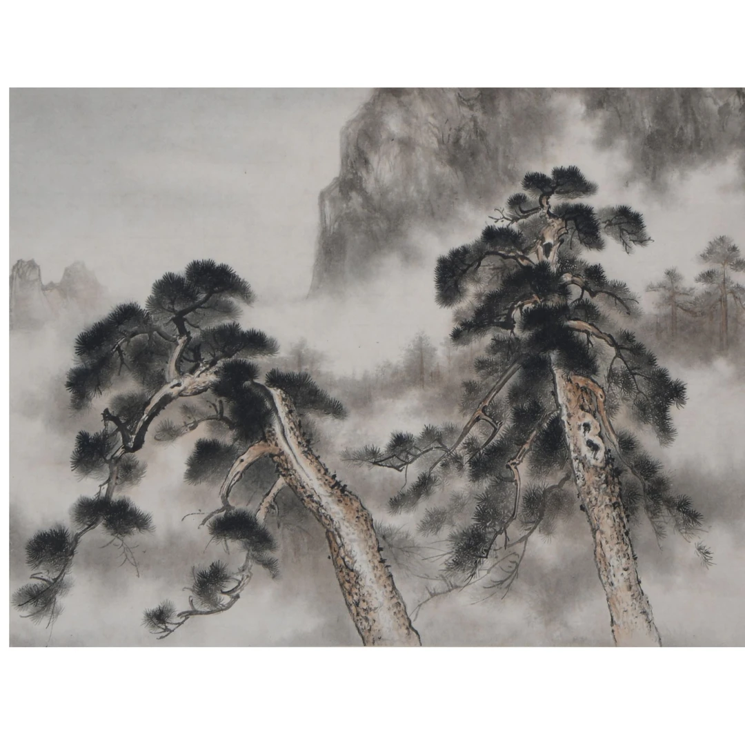 LOT.2349 《双松图》31*43cm 纸本设色立轴