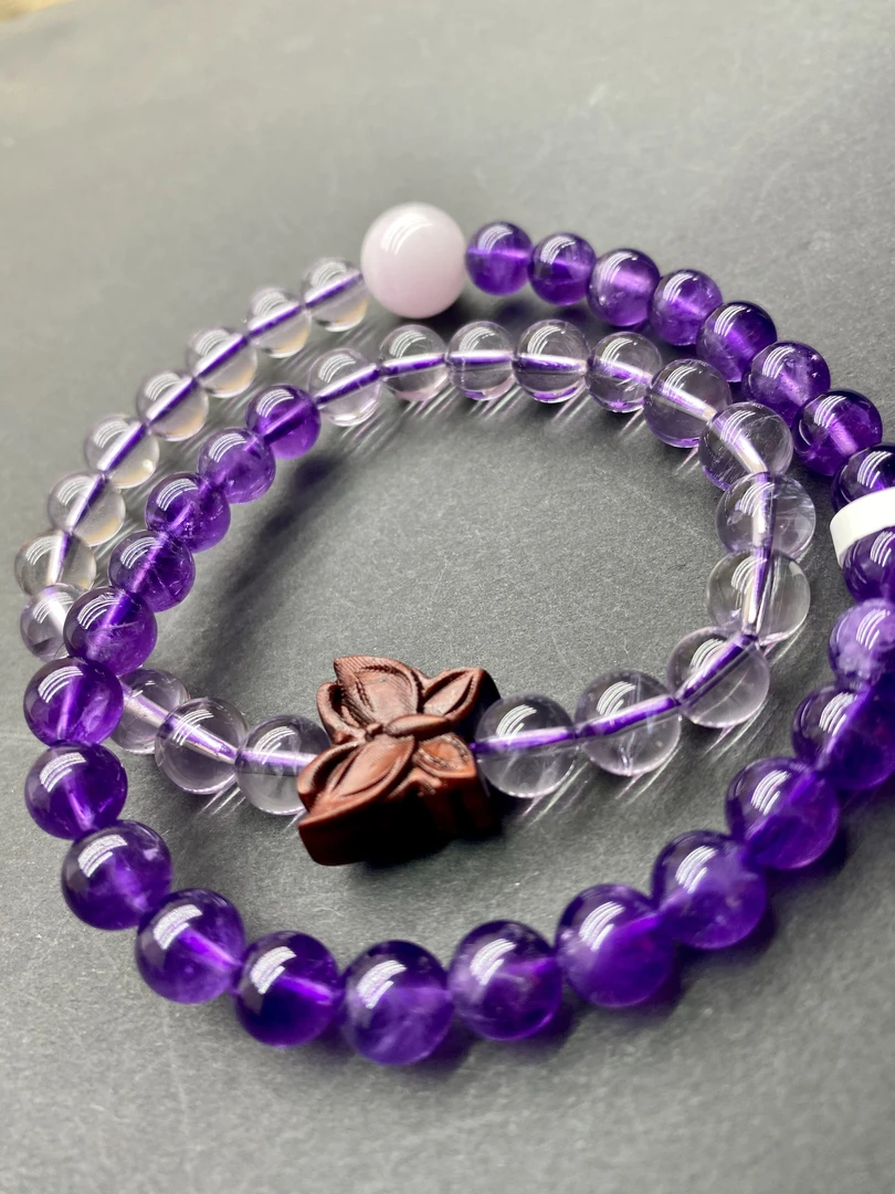 天然紫水晶乌拉圭玻利维亚水晶手串