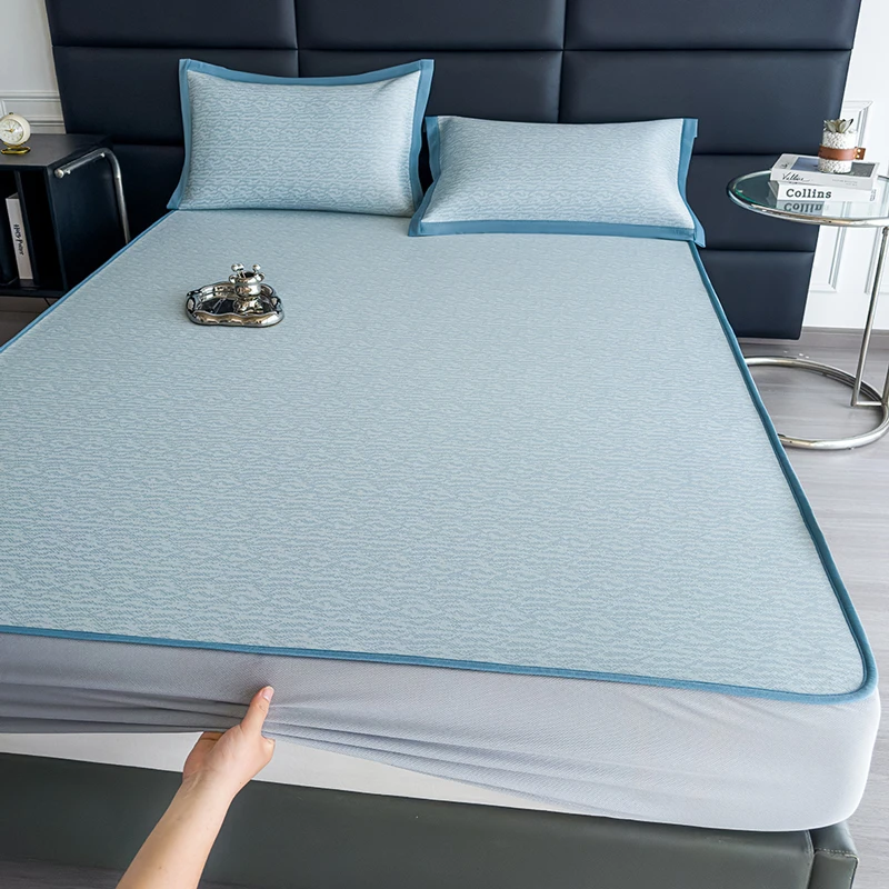 【床笠款】冰丝凉席夏天2025新款三件套夏季可水洗软席子空调席AN