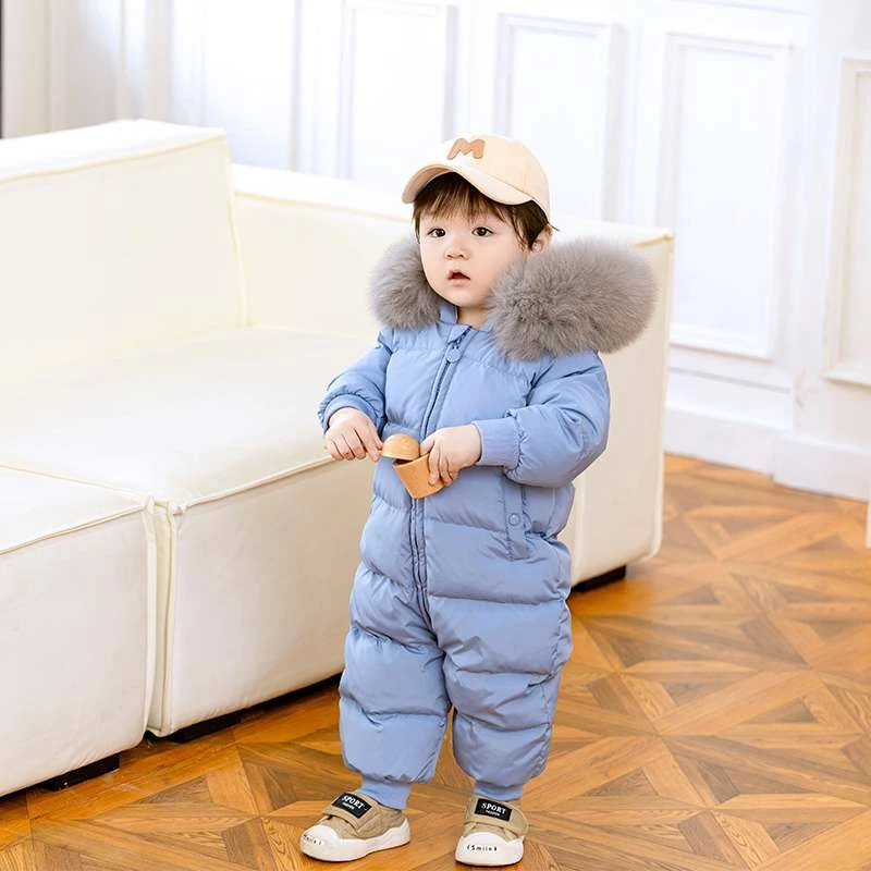 FAVMARTHA婴儿连体羽绒服新生儿哈衣宝宝外出爬服儿童套装男女童