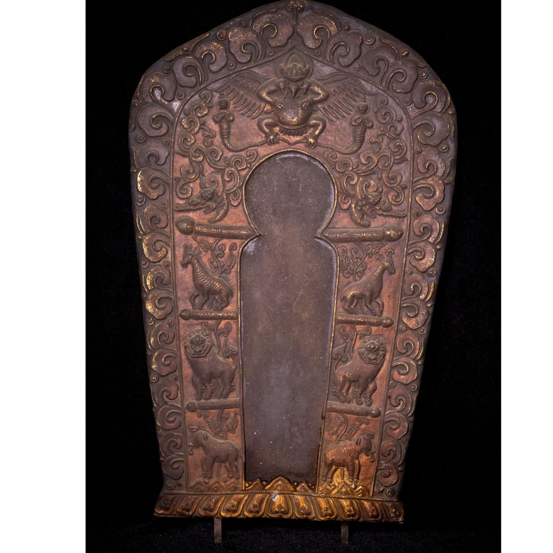 清乾隆 铜鎏金大佛板