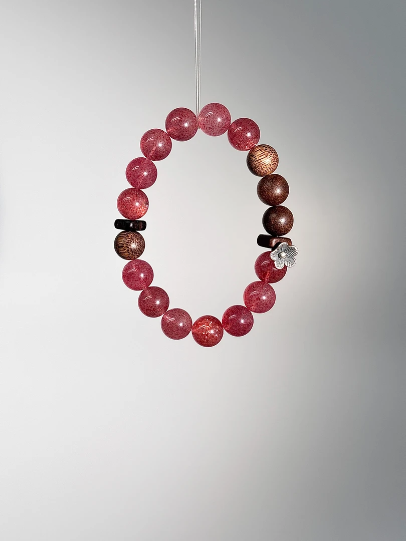 莓间心上CM009草莓晶水晶手串（纯天然，默认微瑕，多样性发其一）