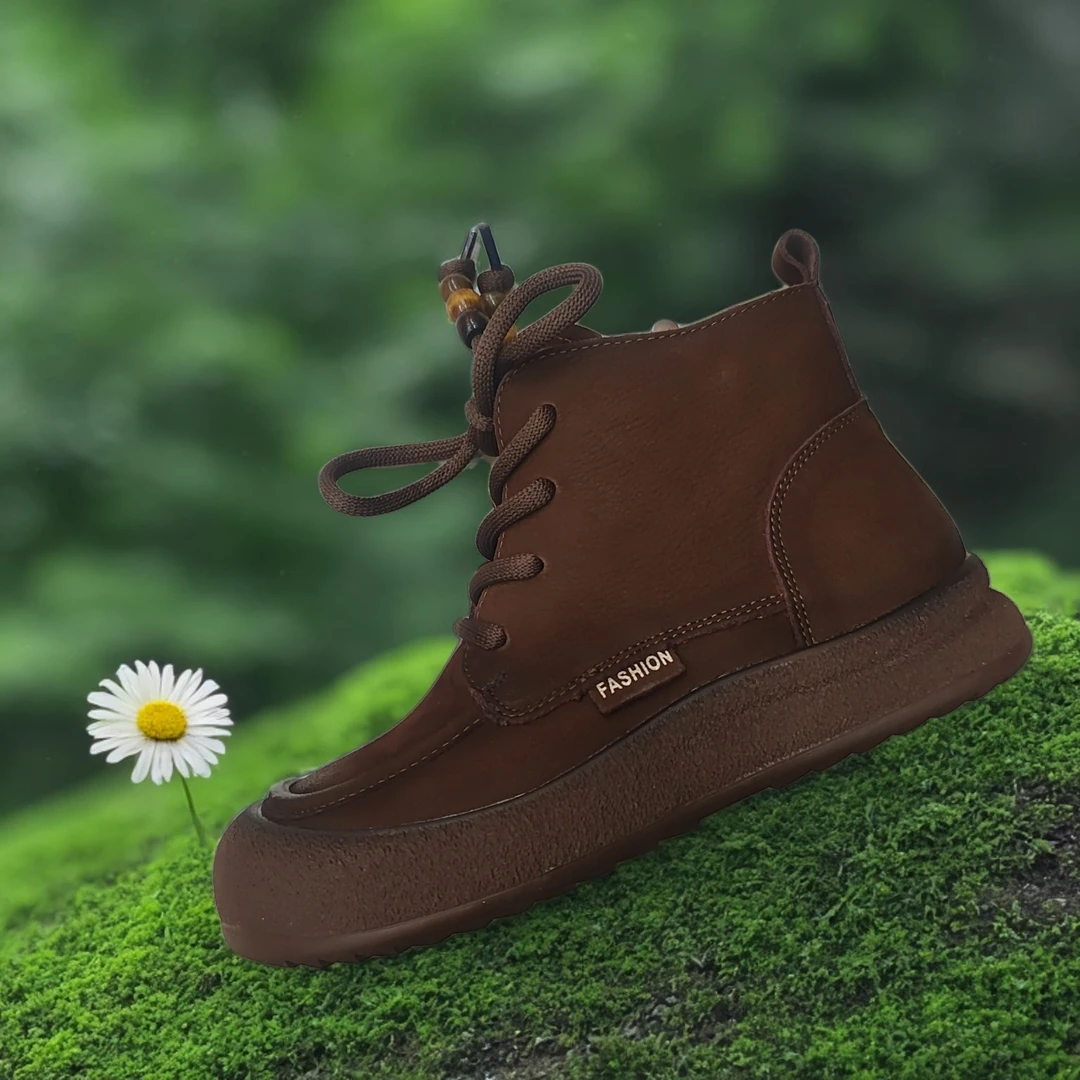 YSLD81628女士头层牛皮软底复古风加绒休闲鞋，底子软，皮子好。