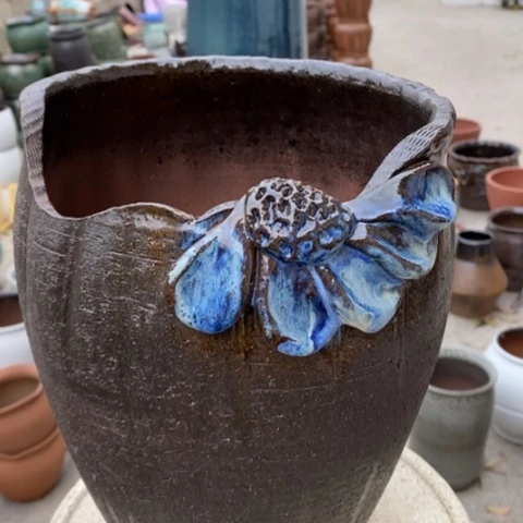 【闪购商品】紫砂花盆高约27口20手工