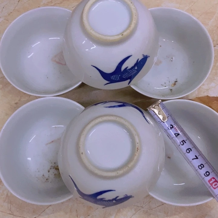 摆件6个11.5厘米鱼纹碗景德镇