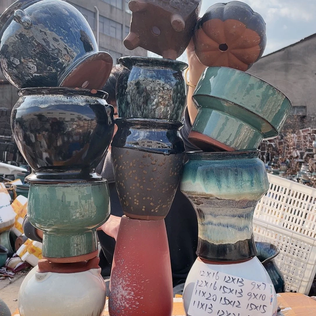 宜兴紫砂粗陶花盆