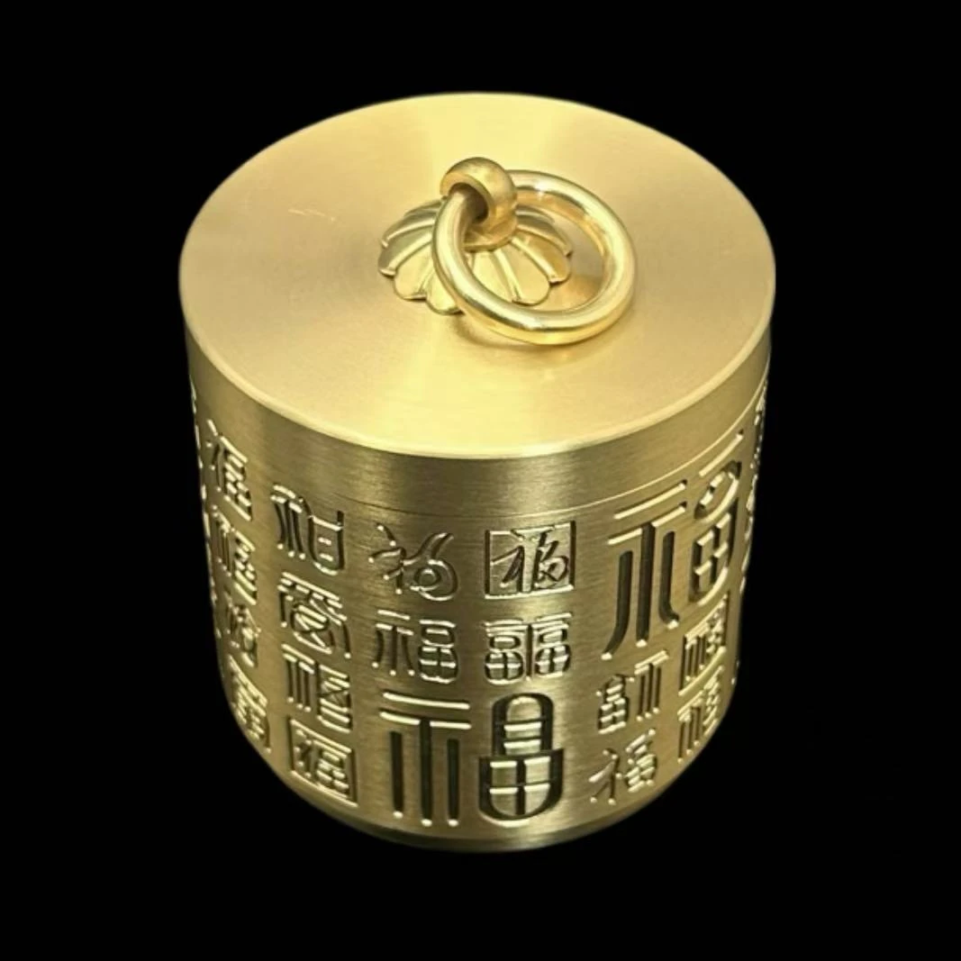 战壕打火机火石收纳罐多用途罐摆件礼品百福深雕