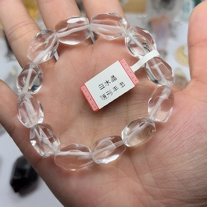 水晶手串未镶嵌白水晶随形手串