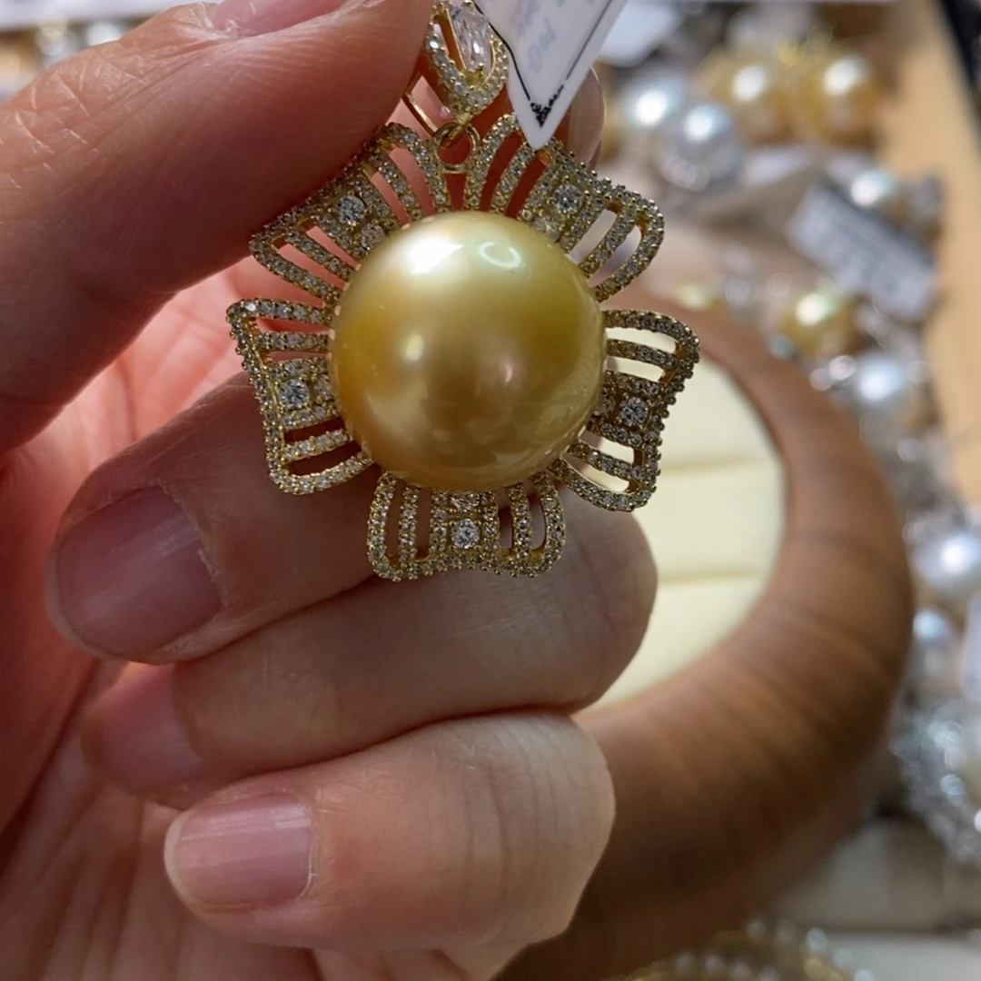 海水珍珠颈饰银S925镶嵌