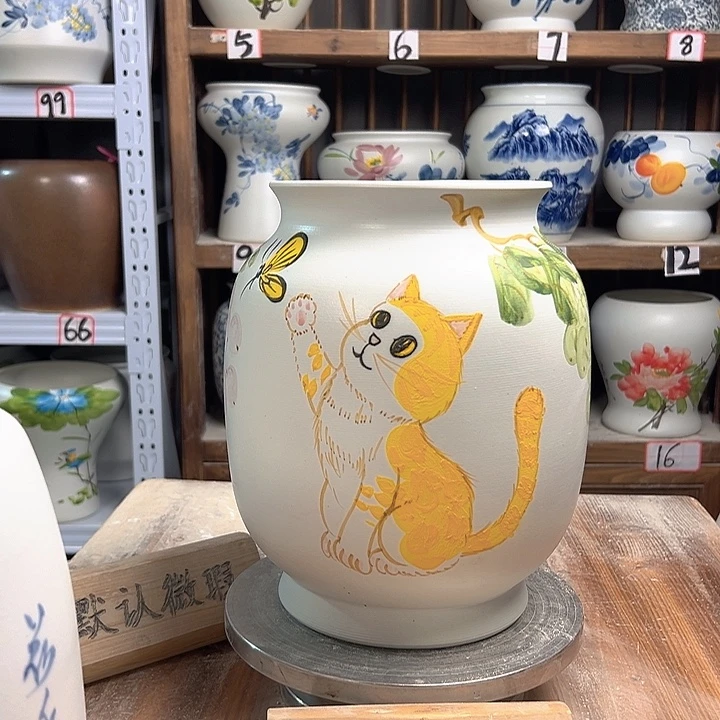 陶冬瓜高27招财猫陶瓷