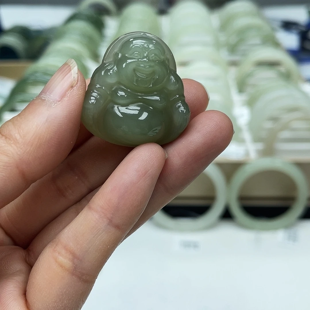 和田玉未镶嵌手镯猫眼佛公