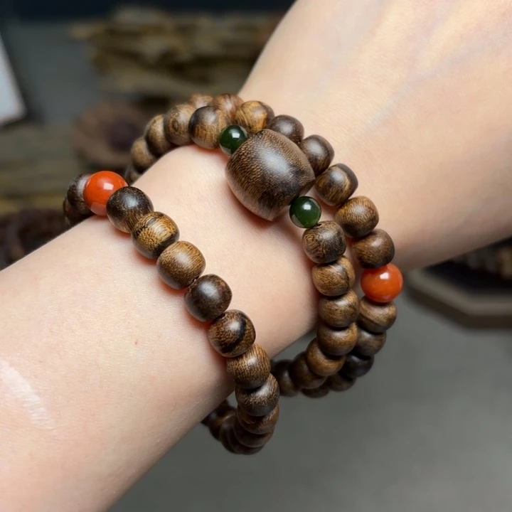 手串沉香越南芽庄紫棋楠瘤疤0.6×0.8配饰