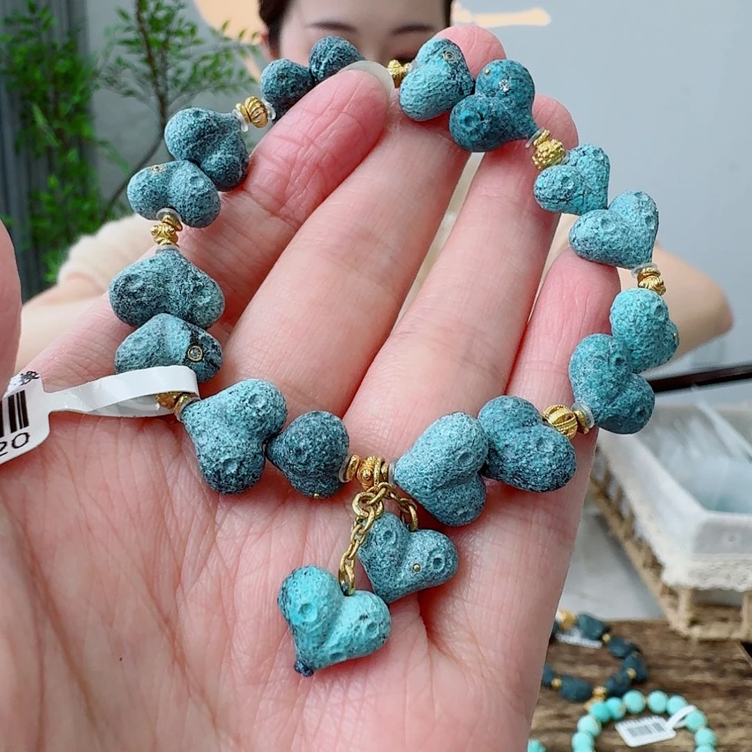 绿松石18K金镶嵌珠宝奇石