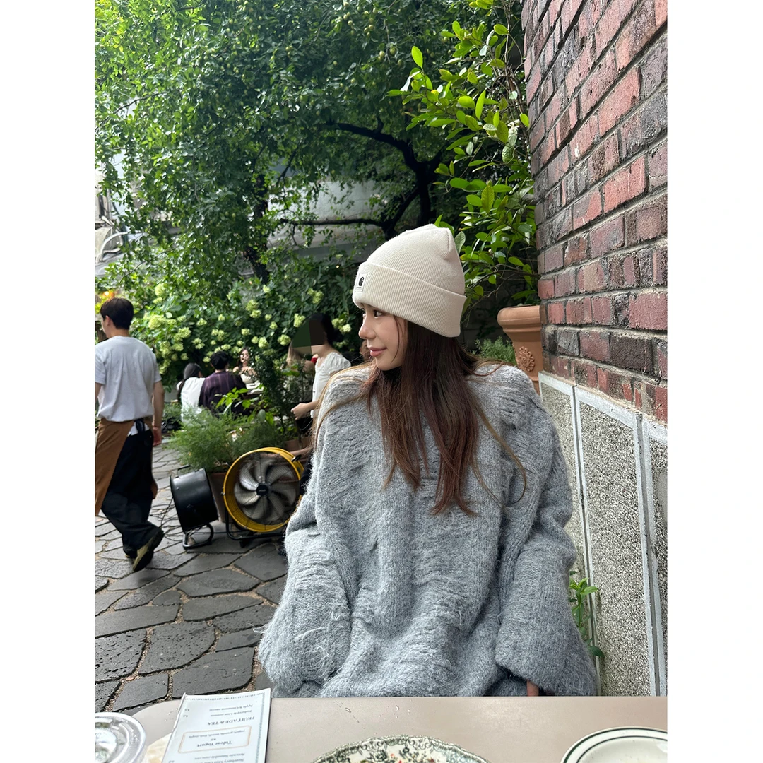 DYANGJUN【慵懒至上】秋季新款慵懒宽松毛衣暗格软糯