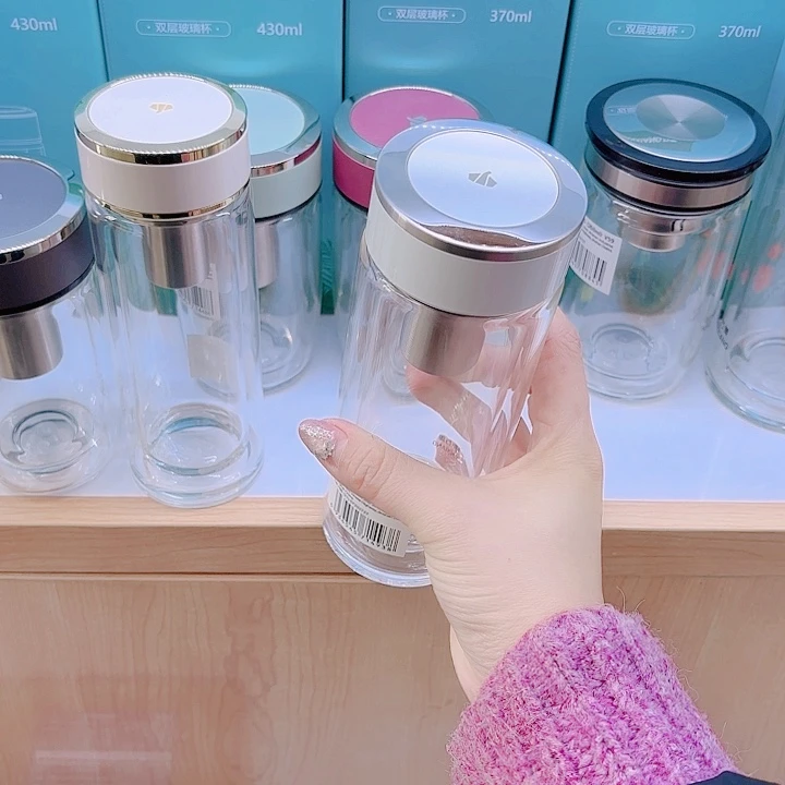 万象品牌双层玻璃杯V193-255白