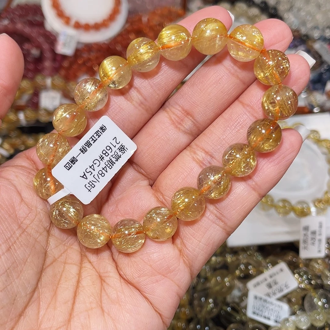 未镶嵌发晶手串金发10m