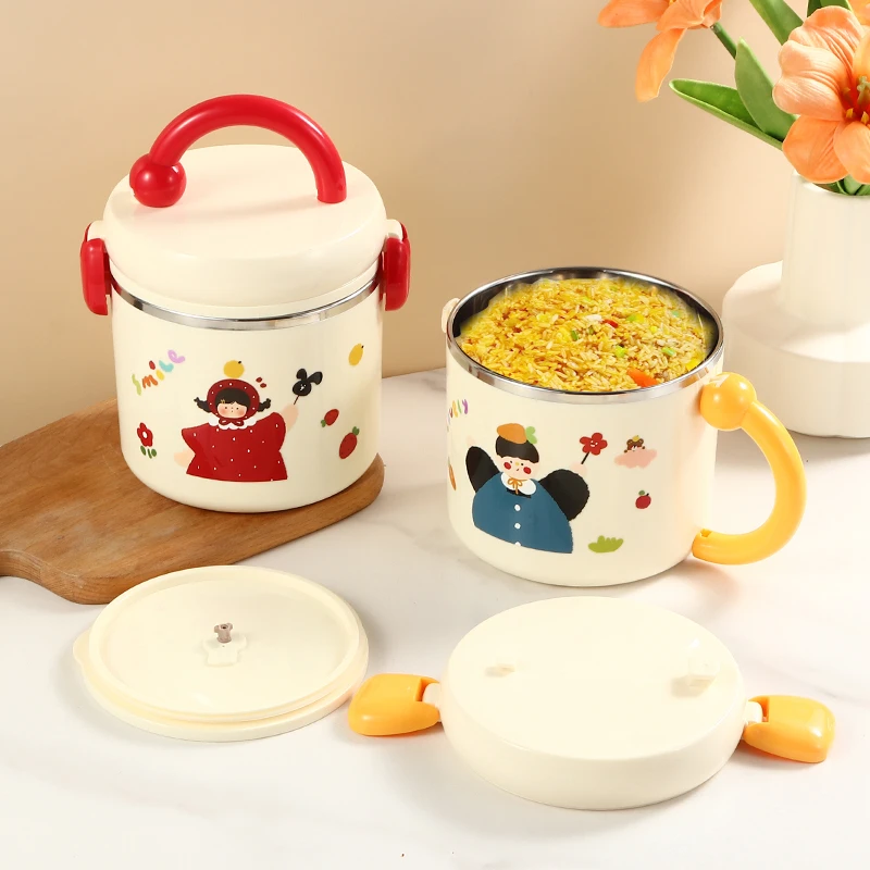 男孩女孩多功能保温提桶304不锈钢 上班族学生大容量便当桶1200ML