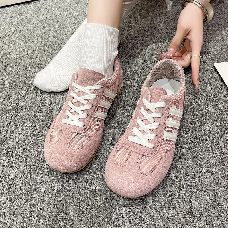 复古轻便德训鞋女2025夏季新款透气网面百搭运动休闲鞋