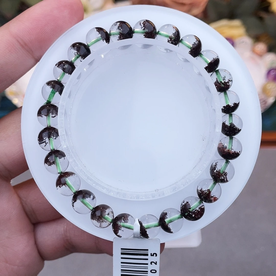 水晶手链未镶嵌聚宝盆红幽灵7m