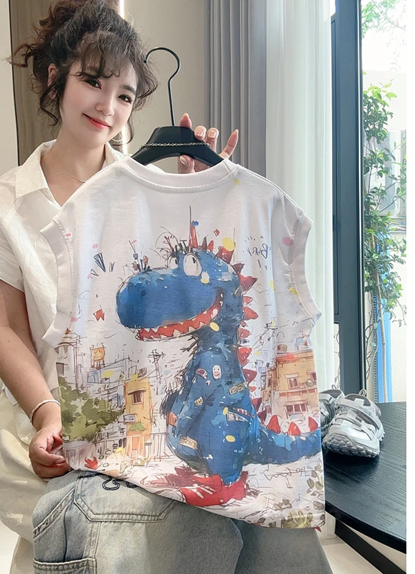 【纯棉背心】新款儿童中国风卡通动漫夏季背心洋气印花中大童潮流韩