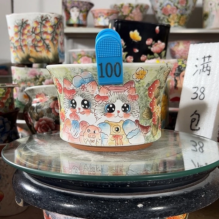 景德镇手绘花盆幸运花盆