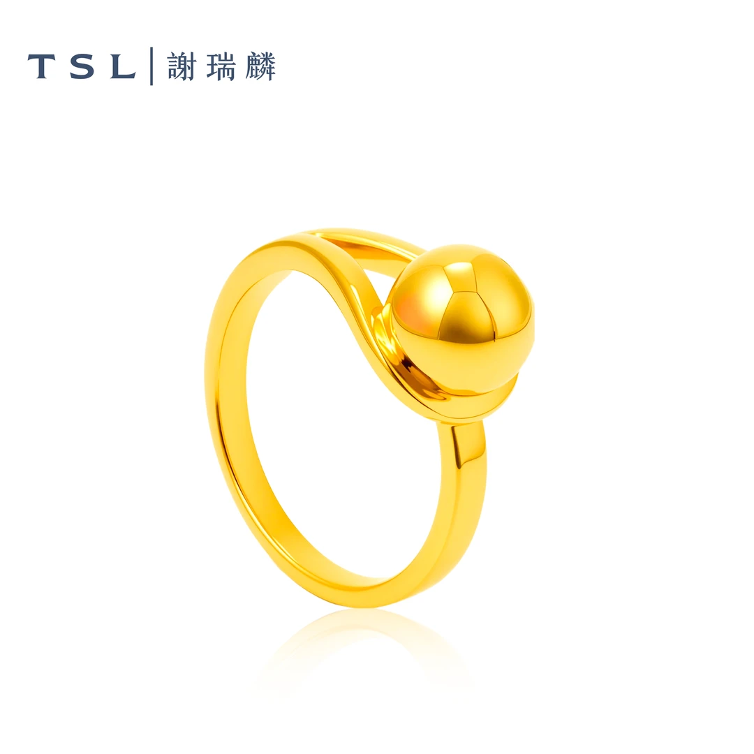 TSL/谢瑞麟有求必应5D足金圆珠戒指