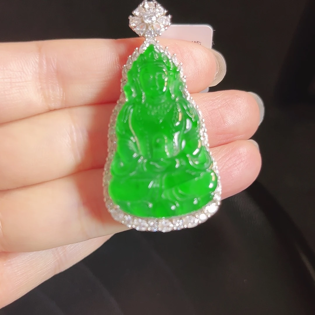 翡翠银S925镶嵌颈饰