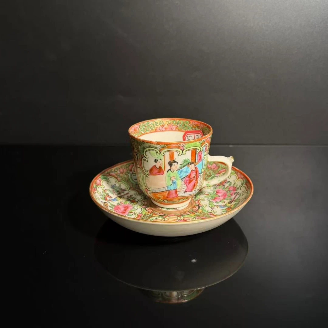 Lot7-广彩杯碟-清代年制款高6cm杯口6cm-YC10290009001112