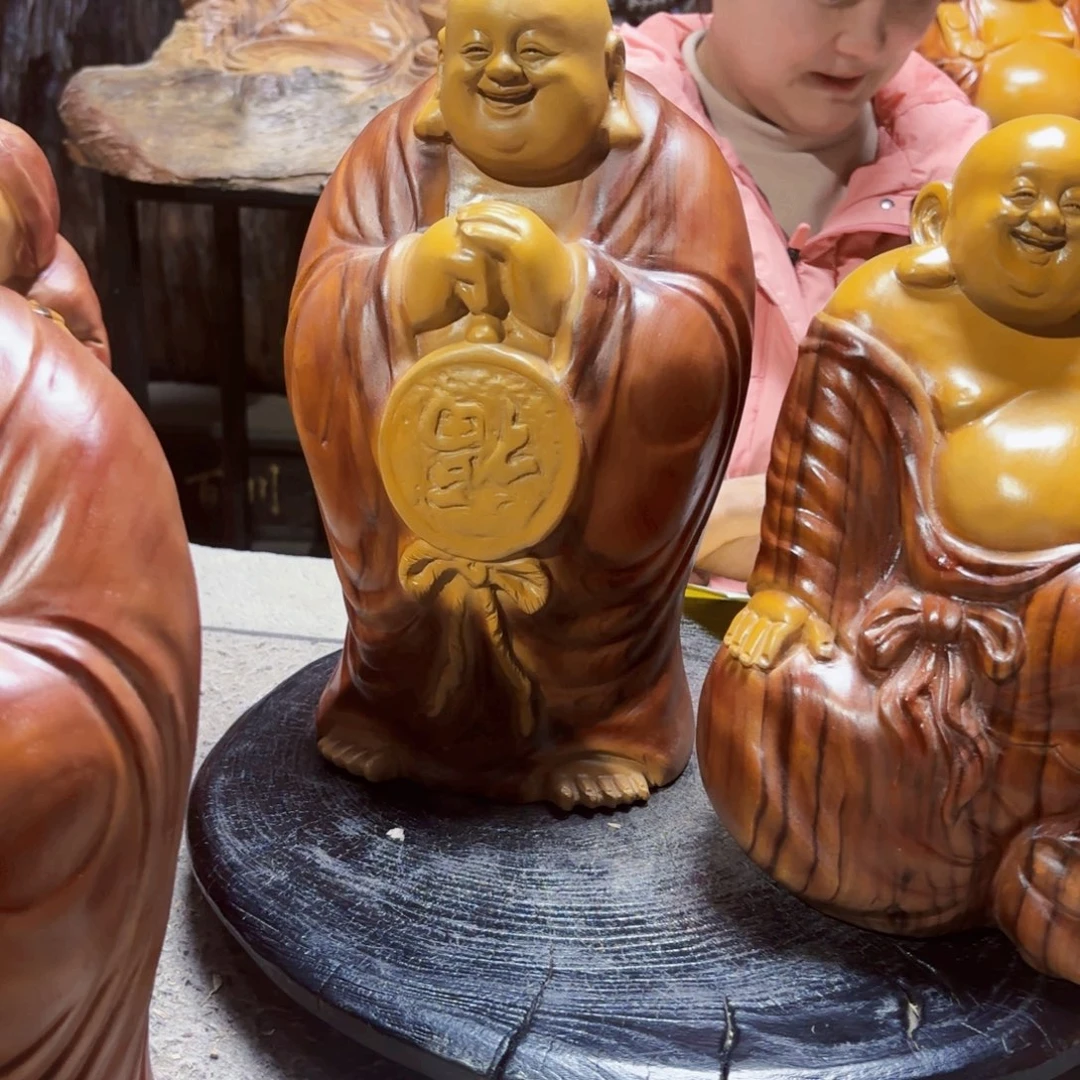 九***缘香樟木福到弥勒佛