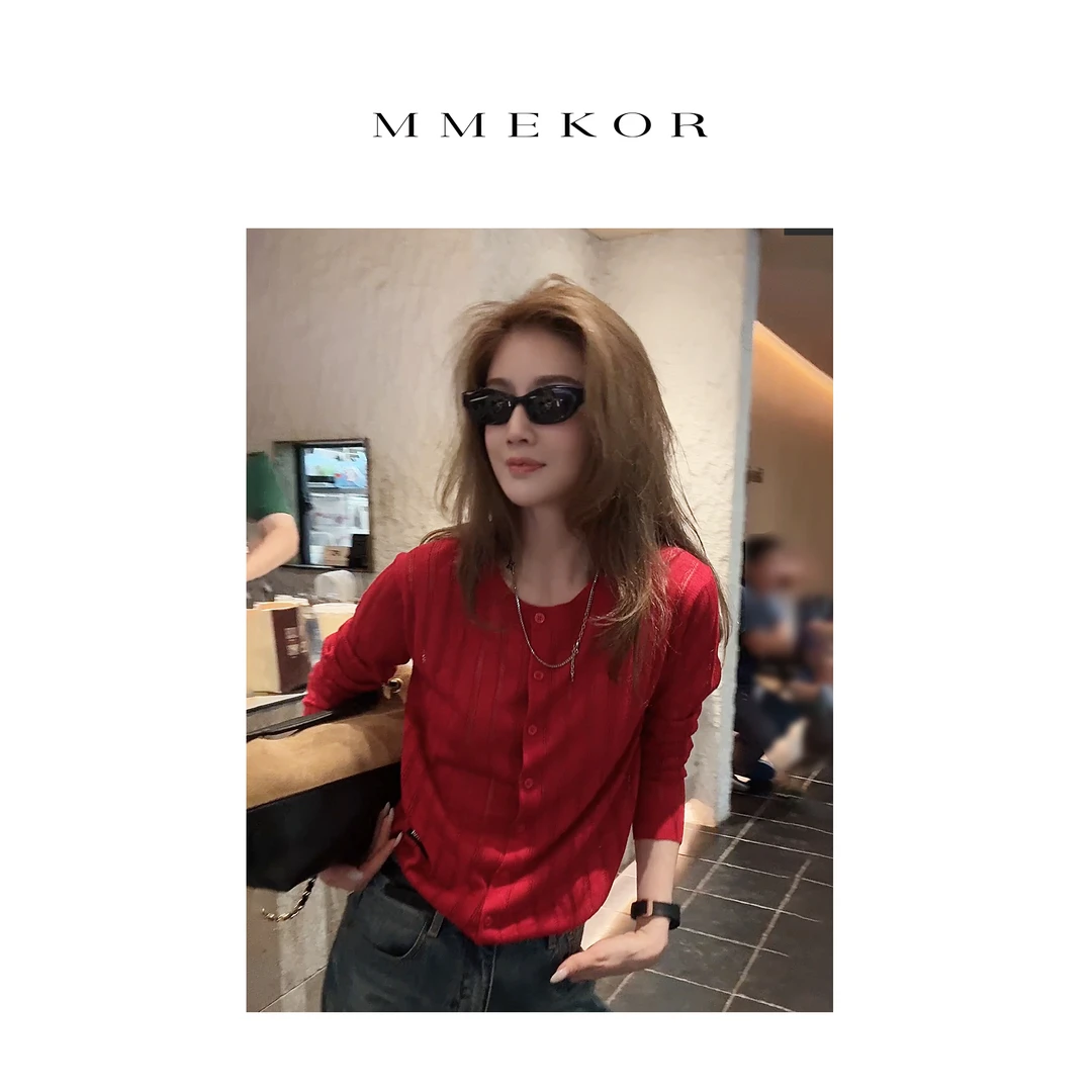 MMEKOR“东京月光”针织衫 2025新款秋款静奢老钱风百搭上衣 30003