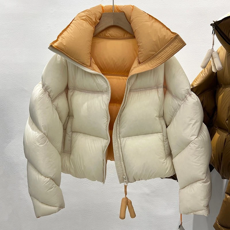 奥特莱斯专柜撤回大品牌大码服撞色棉衣2025冬季保暖面包服