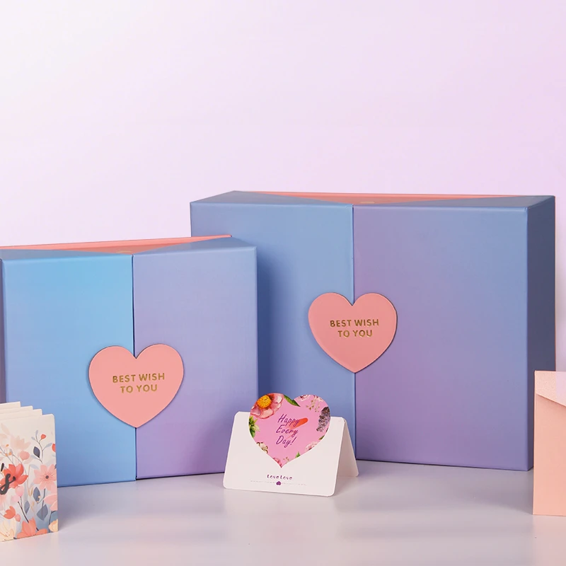 奶油风礼物盒空盒子生日礼品盒送女友可爱粉色包装盒大号礼盒鞋盒